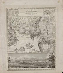 Carta della città di Christiania in Norvegia e dintorni